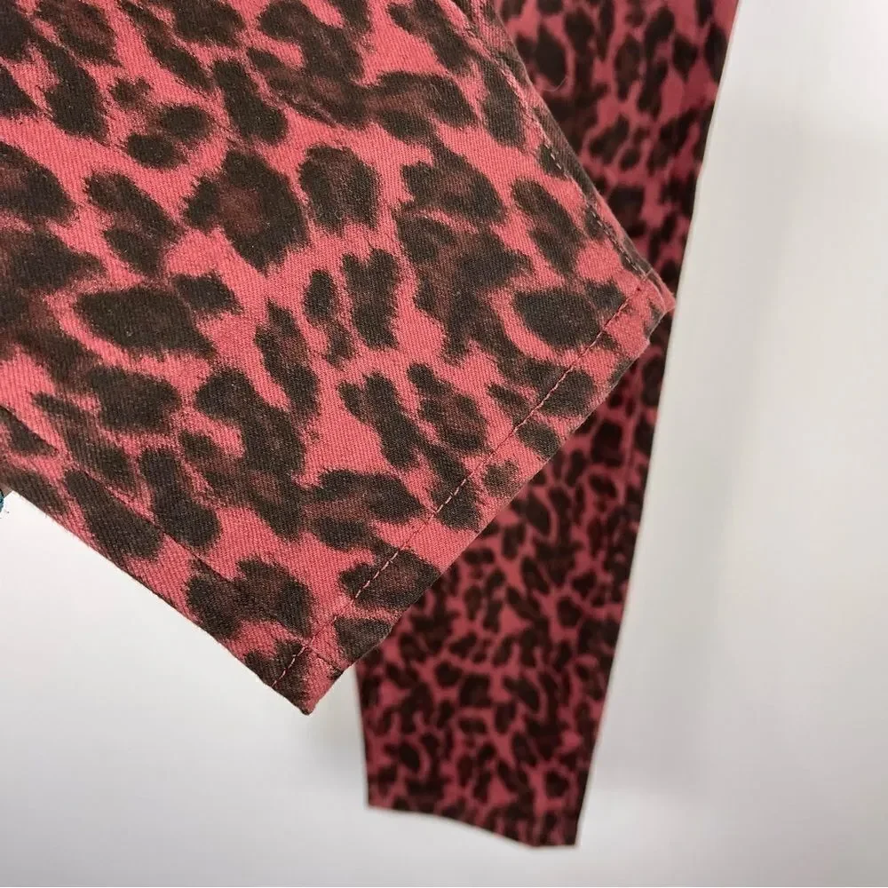 Soft Surroundings Ultimate High Rise Skinny Jeans Leopard Print Women's Size 10